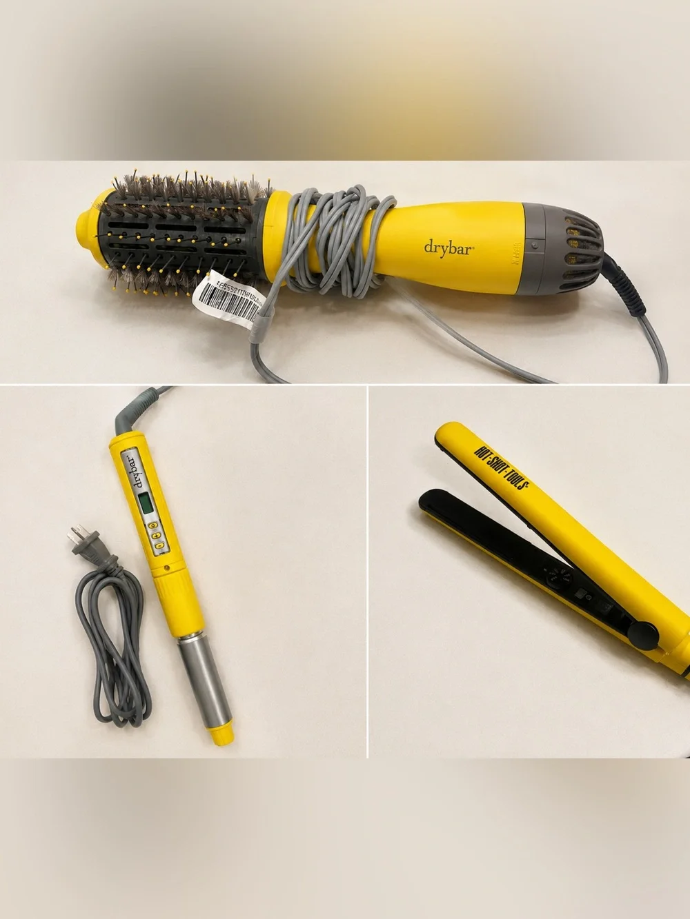 Drybar 3 Piece Styling Set 3-Day Bender Hot Shot Flat Iron Bundle